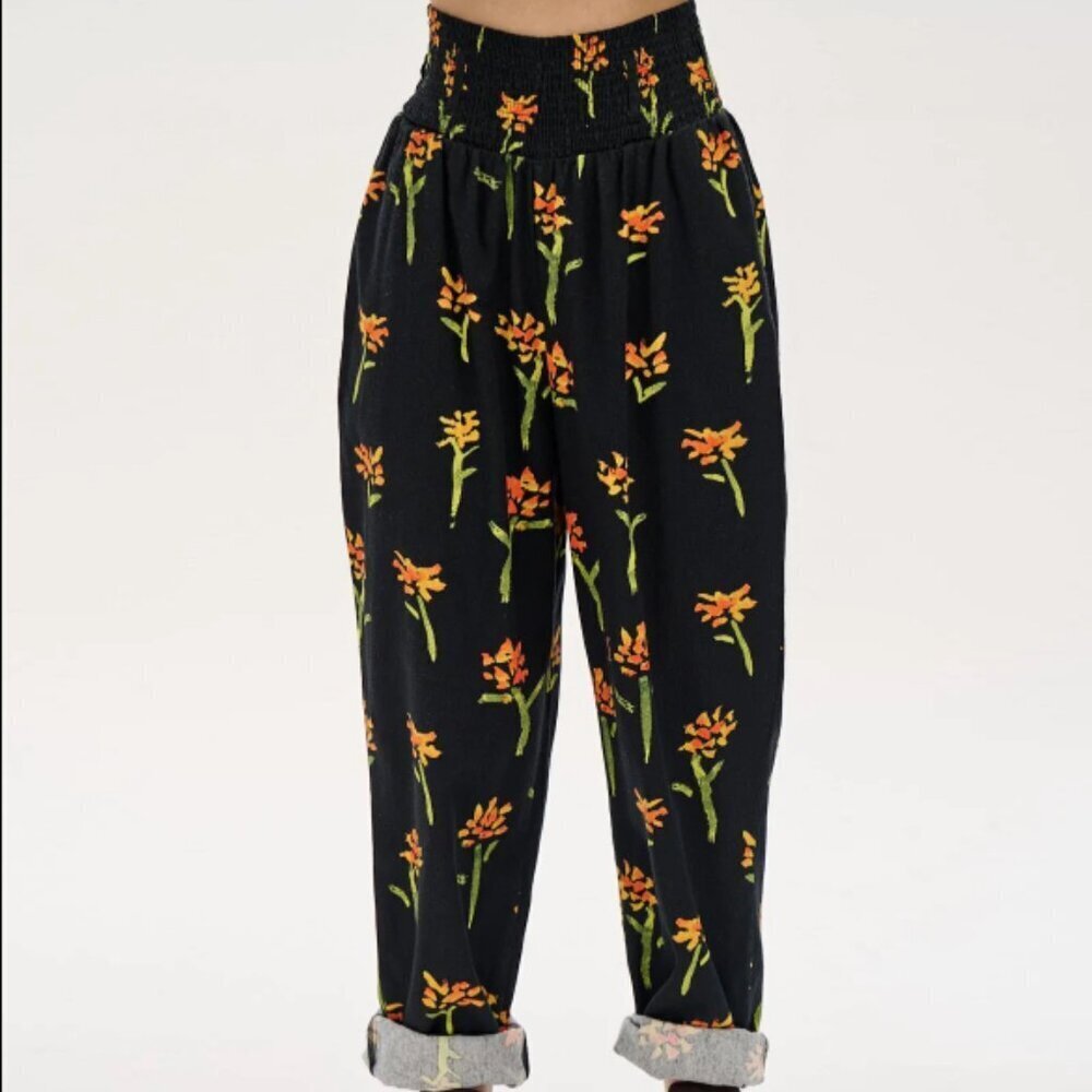 Lucy & Yak Black Floral Print Trousers